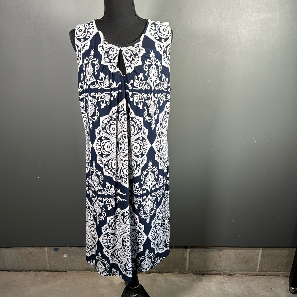 Blue and white pattern. INC  extra large dress